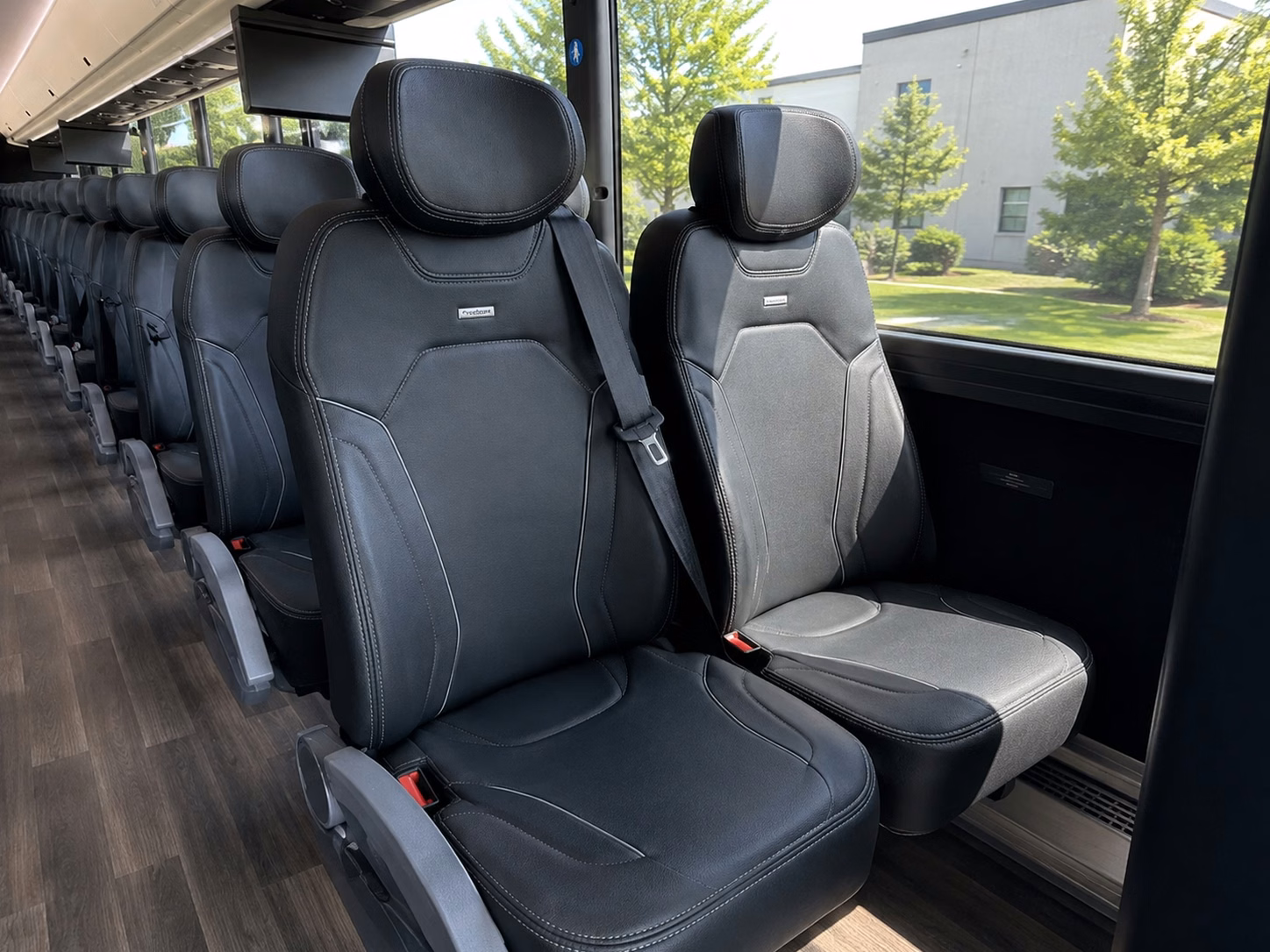 56 passenger charter bus inside