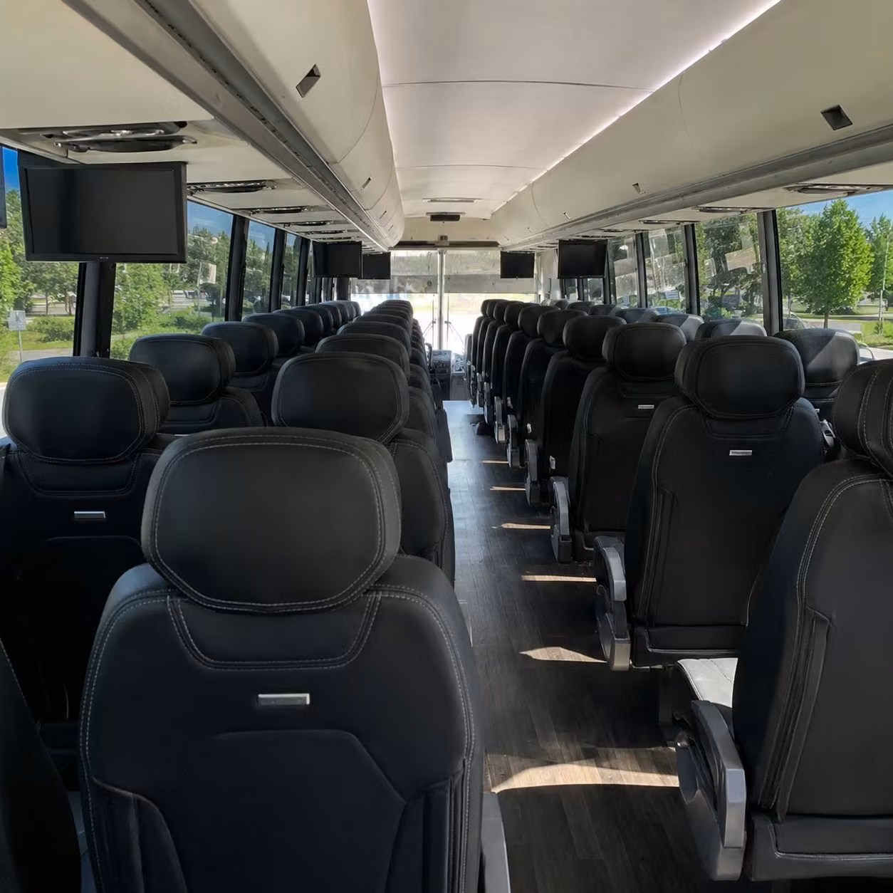 56 passenger charter bus interior