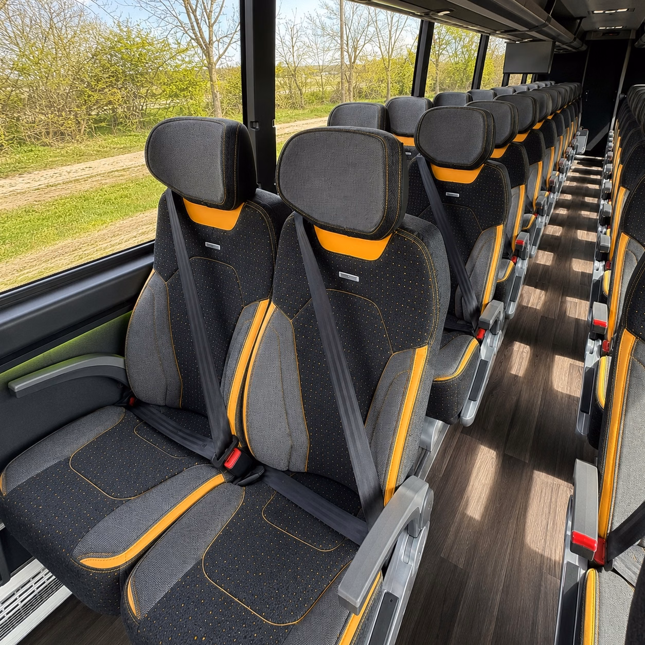 fort worth charter bus rental interior